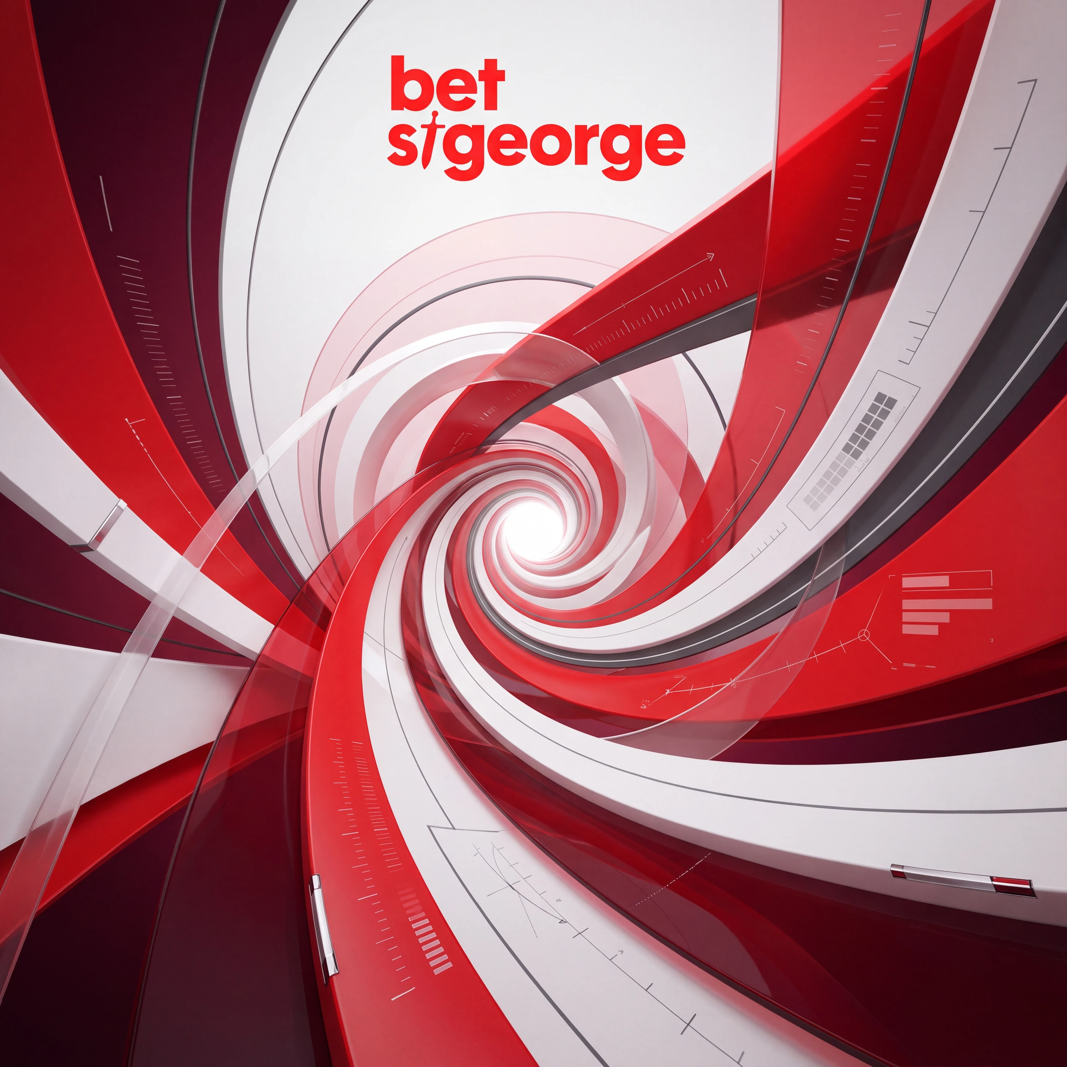 Red and white speed tunnel sports artwork